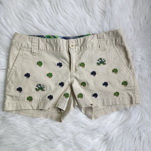 College classics Notre Dame University embroidered detailed low rise shorts
